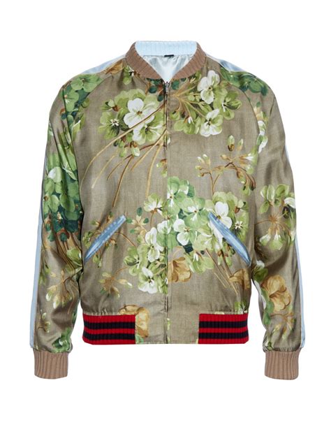 gucci mens bomber jacket fur|gucci men's silk bomber jacket.